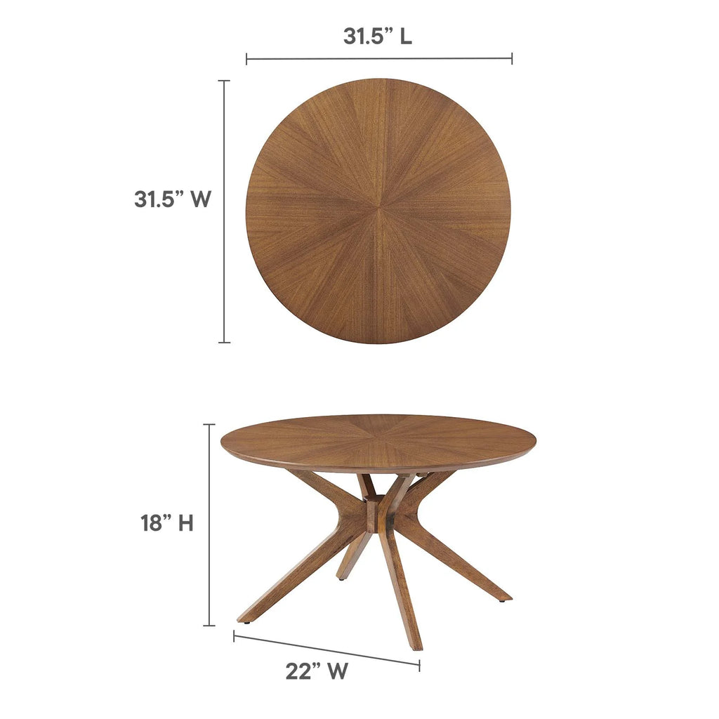 Round Wood Coffee Table in Walnut Z576