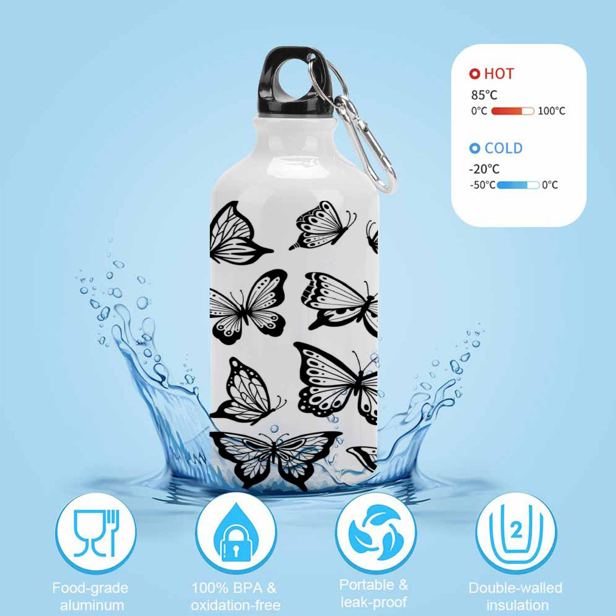 400ml Sport Aluminum Water Bottle with Twist Cap Y5736
