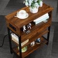 Brown Storage Table with Outlet T59359