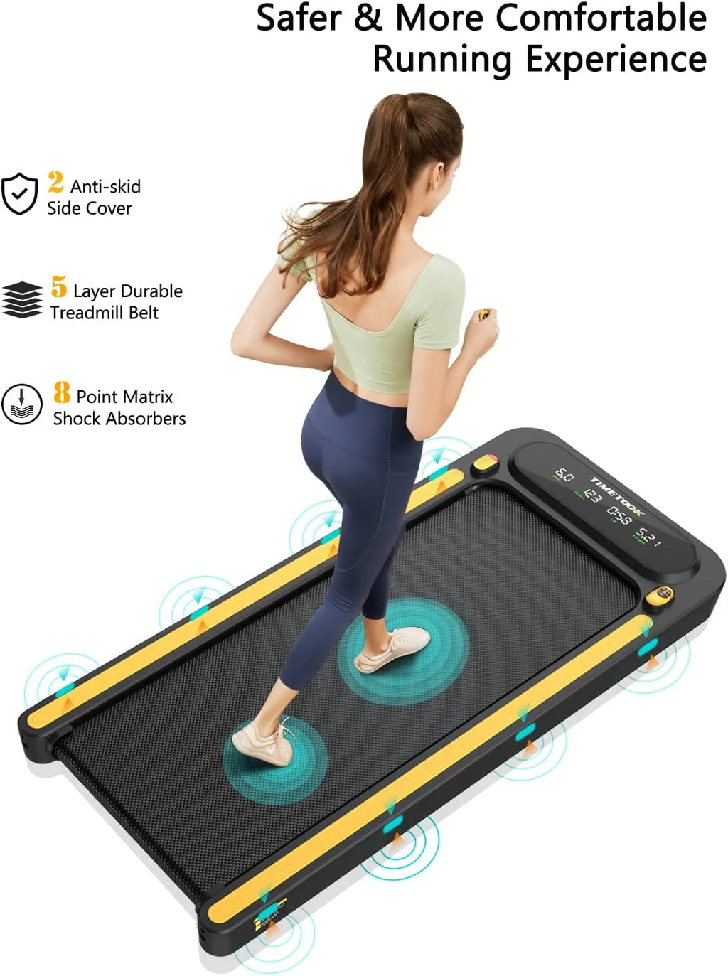 Under Desk Treadmill 2.25HP 265lb Weight Capacity Portable Walking Pad V392611