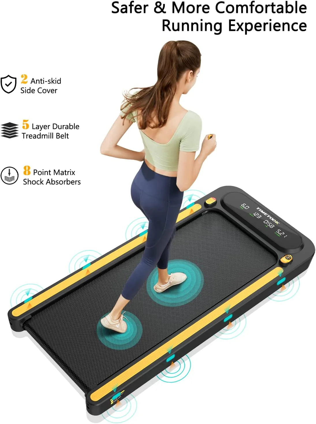 Under Desk Treadmill 2.25HP 265lb Weight Capacity Portable Walking Pad V392611