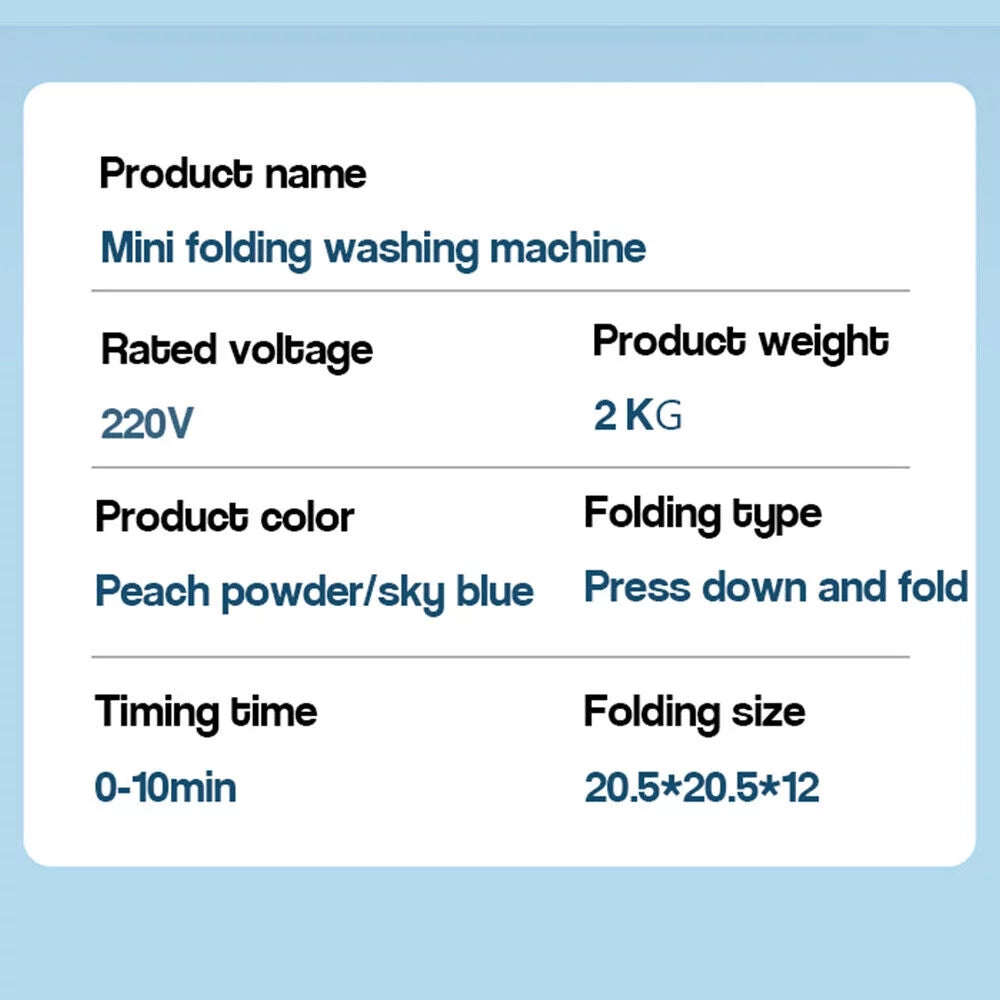 8L Mini Folding Washing Machine X2562