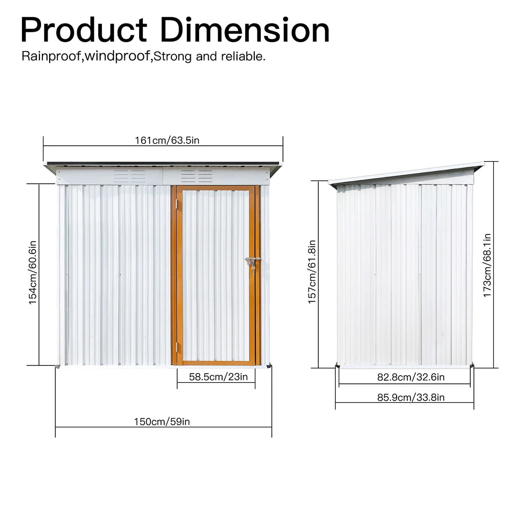 White and Yellow Metal Garden Sheds W971771