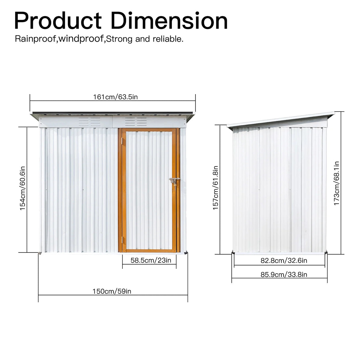 White and Yellow Metal Garden Sheds W971771