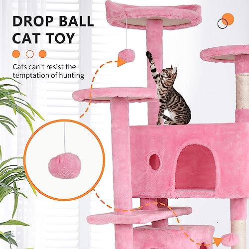54" Dark Gray Cat Tree Tower Q415