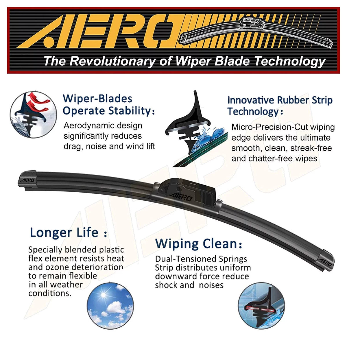 26" All-Season Beam Windshield Wiper Blades Set of 2 Q259771