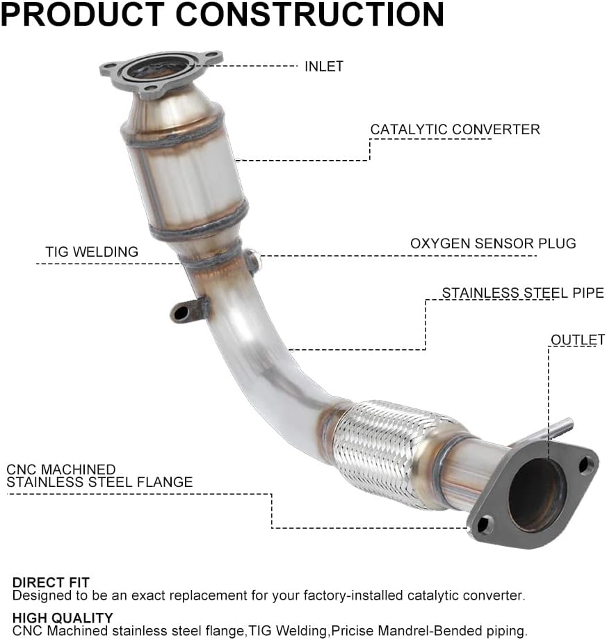 Catalytic Converter Flex Exhaust Pipe 2.4L Direct-Fit EPA Compliant A275399