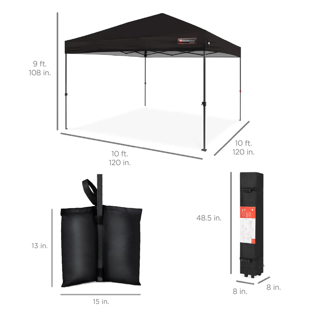 10x10ft Pop Up Canopy with Wheeled Case U200