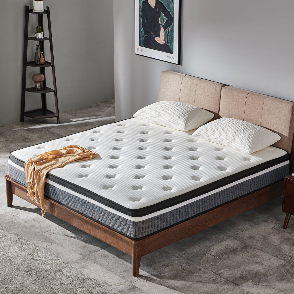 Queen 12 Medium Plush Hybrid Innerspring Gel Memory Foam Mattress Y767