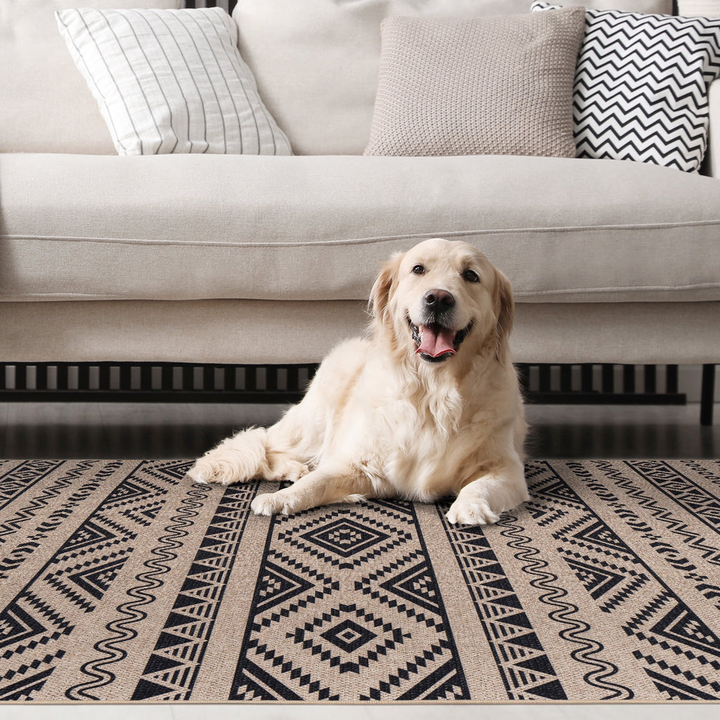 6x9 Washable Non-Slip Geometric Area Rug O731