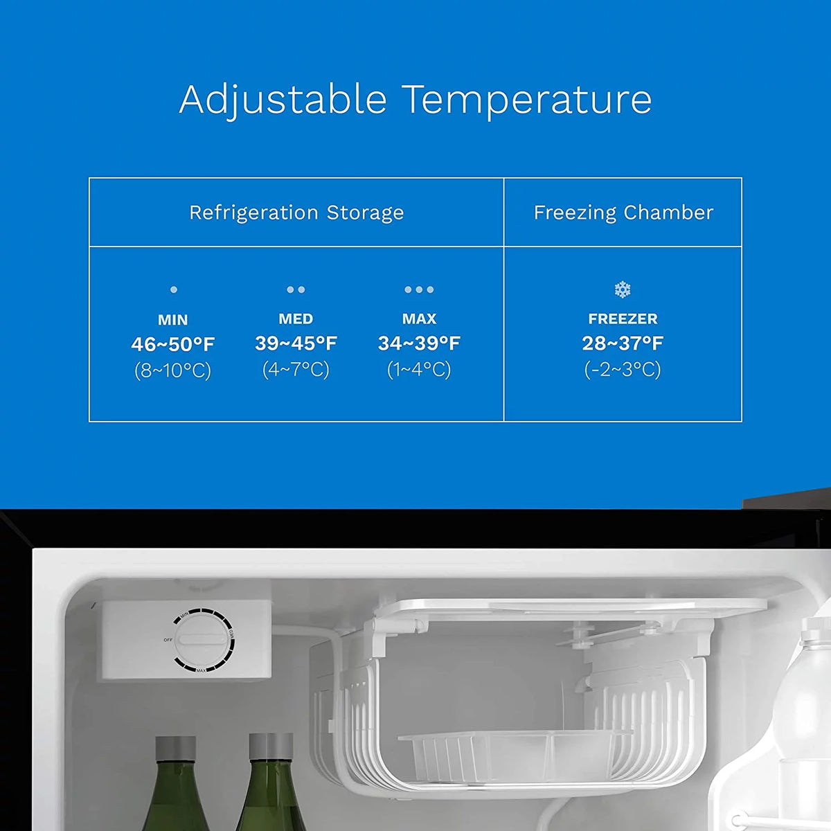 2.4 Cubic Feet Under Counter Refrigerator with Small Freezer J315561