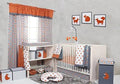 10 Piece Crib Set, Orange/Grey B626