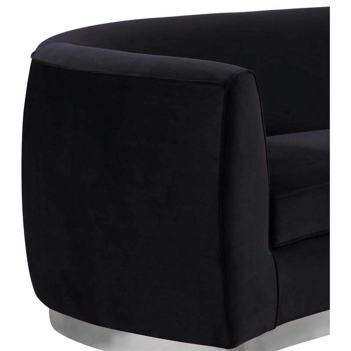 3-Piece Set with Accent Chair Chaise & Loveseat in Black and Chrome K16668