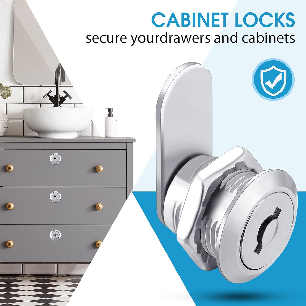 16 Pieces Keyed Alike Zinc Alloy Cam Lock with 32 Keys D637