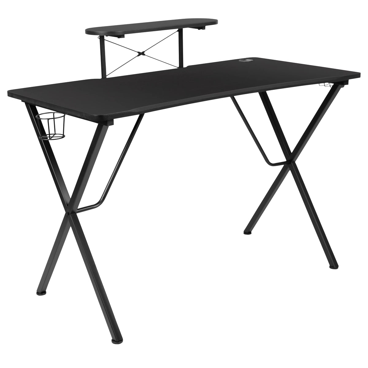 Black/Orange Gaming Desk Set with Cup Holder Y20540