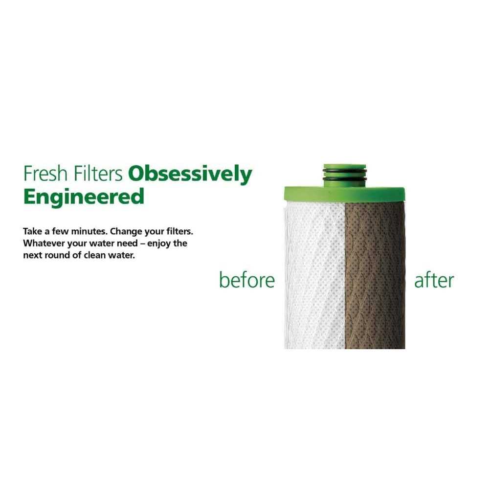 2-Stage Carbon Block Under Sink Water Filtration System with Brushed Nickel Faucet V649