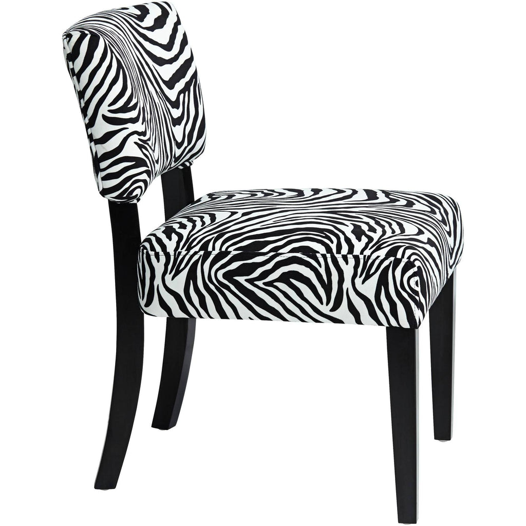 Zambia Zebra Print Accent Chair with Velvet Fabric L758654