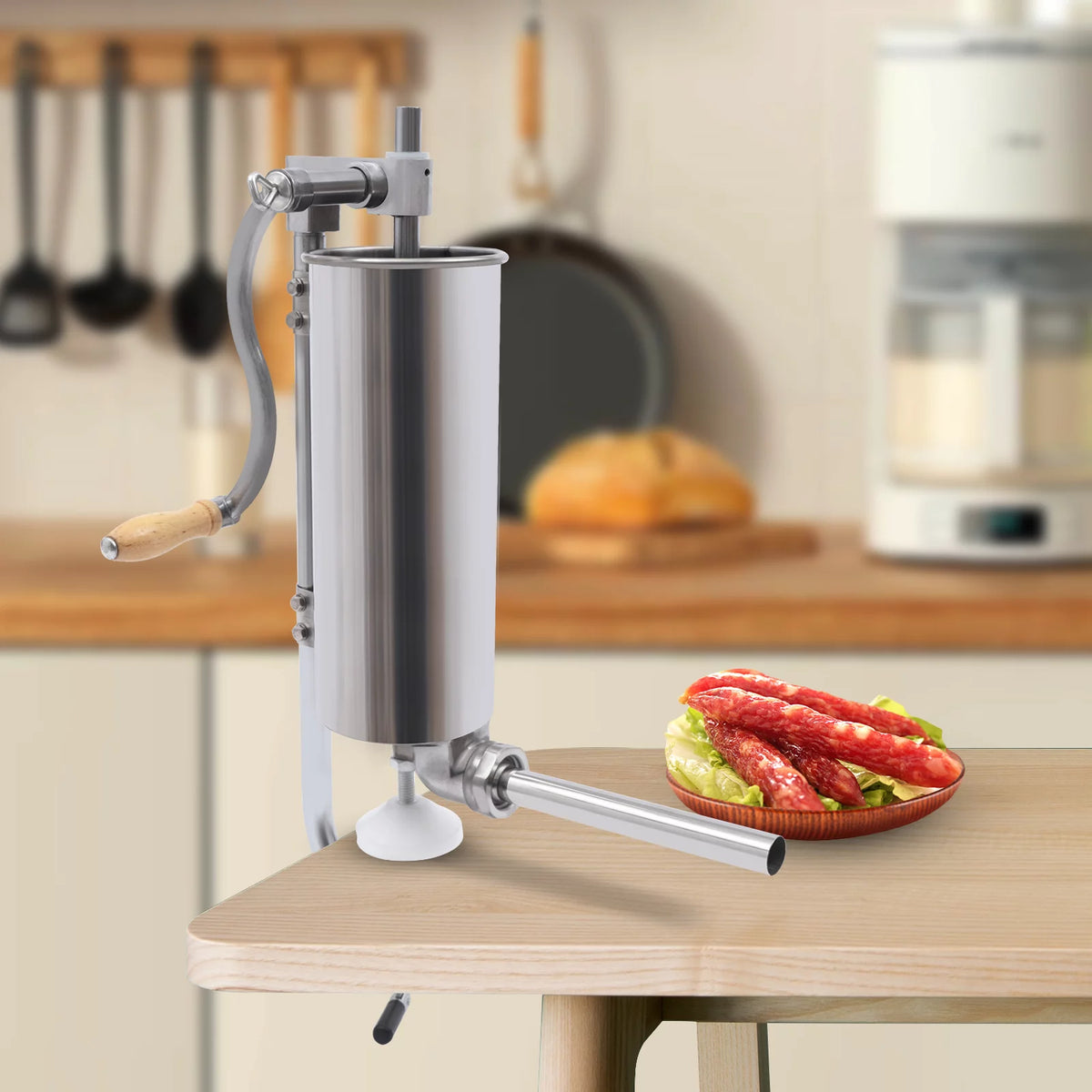 6LBS/3L Stainless Steel Vertical Sausage Stuffer D64371