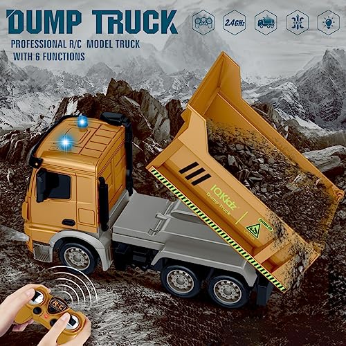 Remote Control Dump Truck Toy with Blue Warning Lights V828