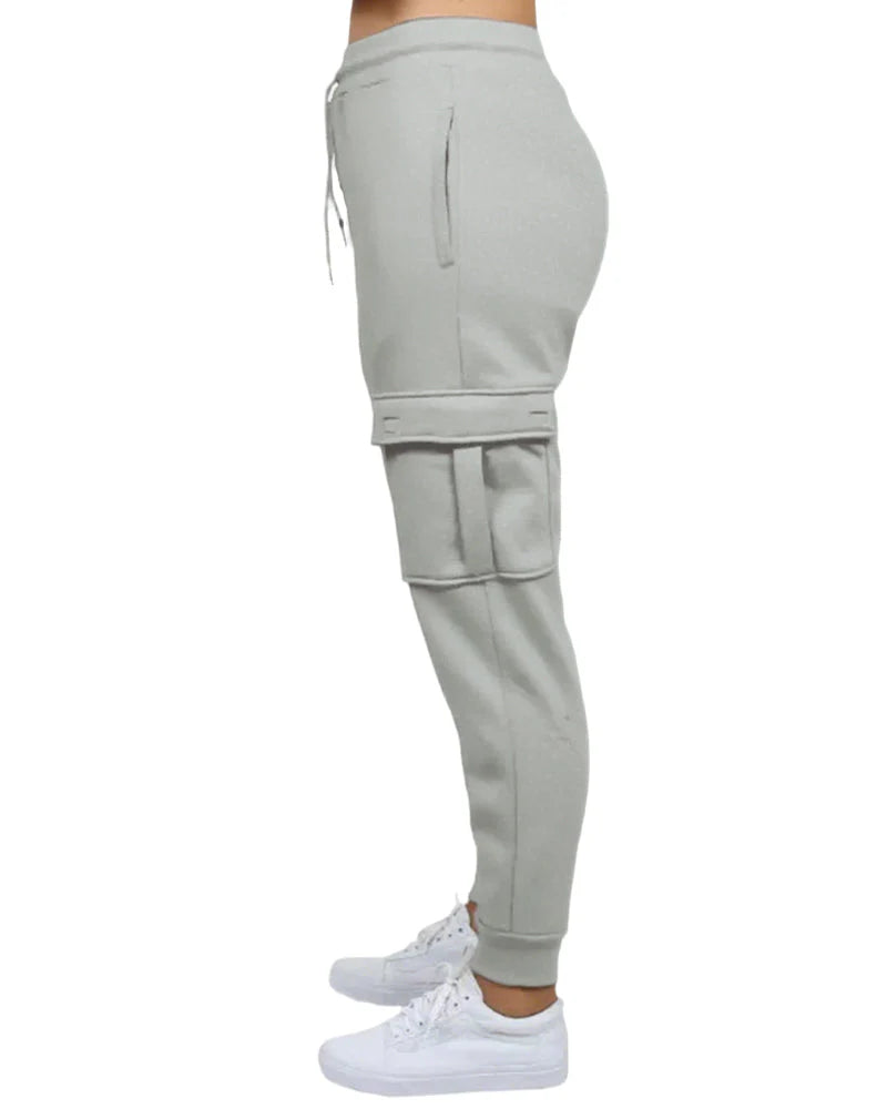 Loose Fit Fleece Jogger Sweatpants with Cargo Pockets P729