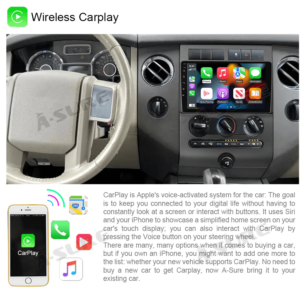 Android 13 Car Stereo with Wireless CarPlay GPS X429