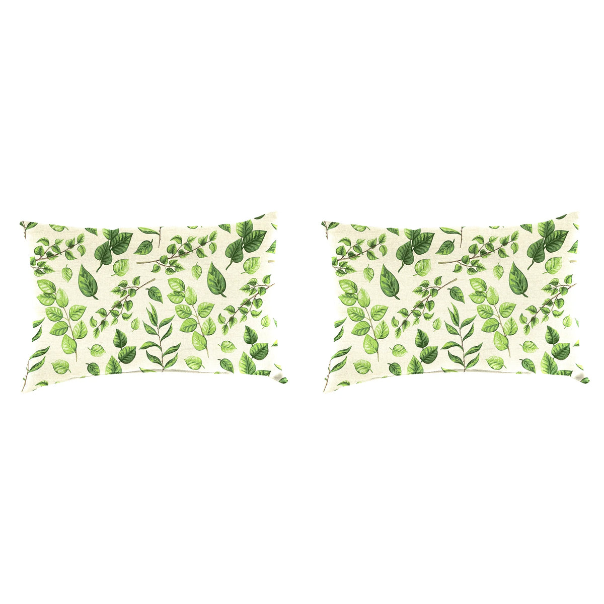 Aloe Green Leaves Rectangular Outdoor Lumbar Throw Pillow 2 Pack D531636