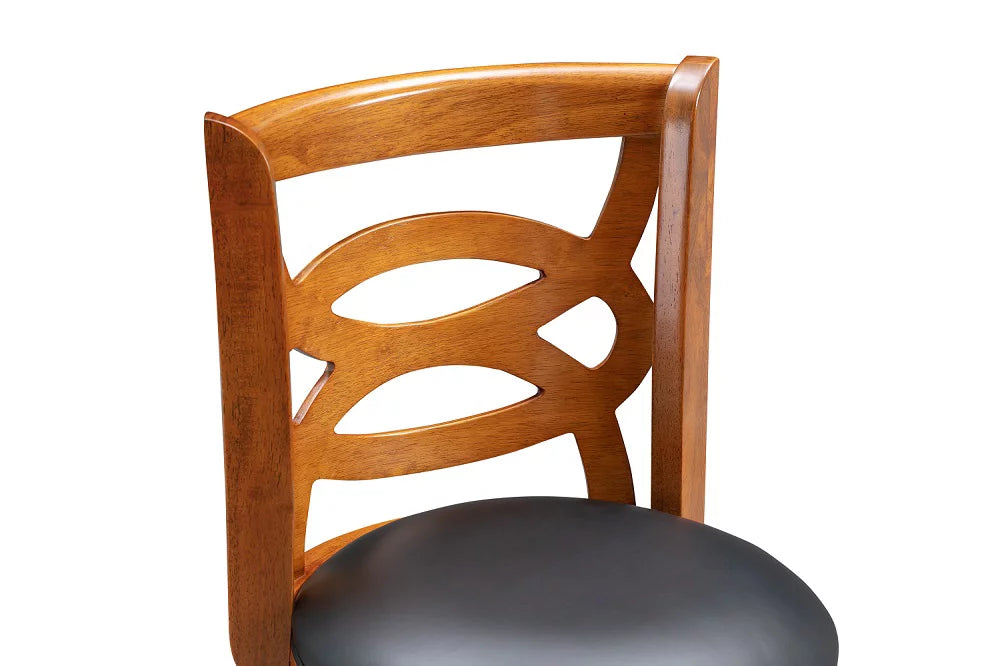 24in. High Back Swivel Wood Counter Stool N811