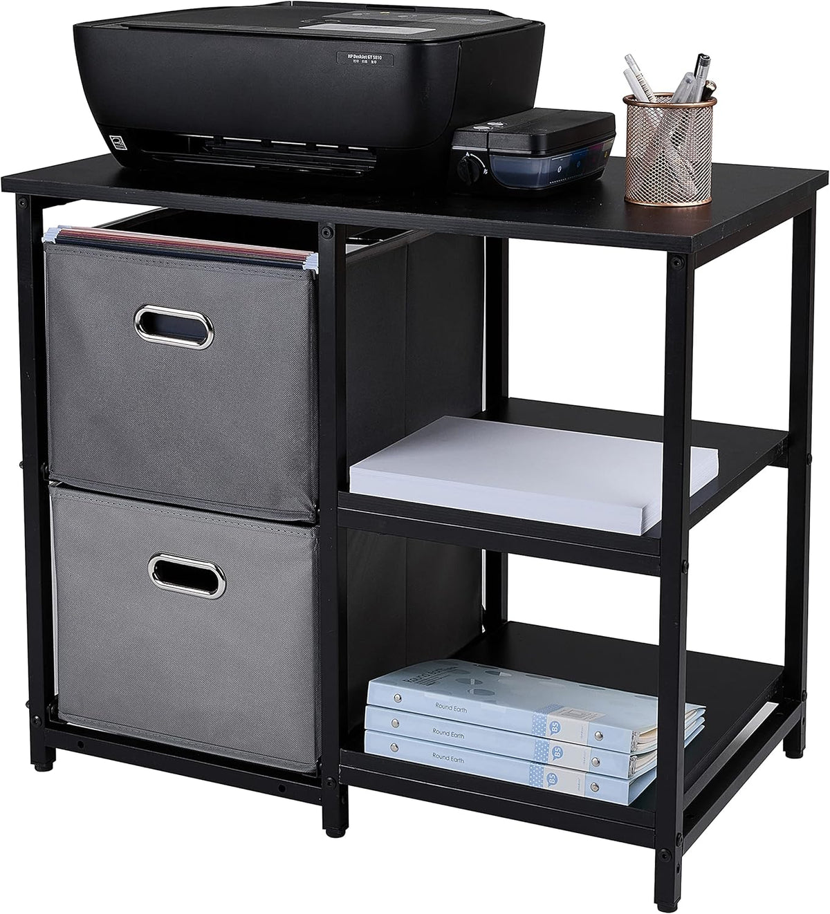 Black 2 Drawer Wooden Lateral File Cabinet Q8981