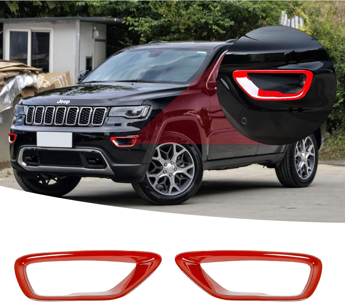 Black Front Fog Lights Cover Fog Lamp Frame Trim Y59781