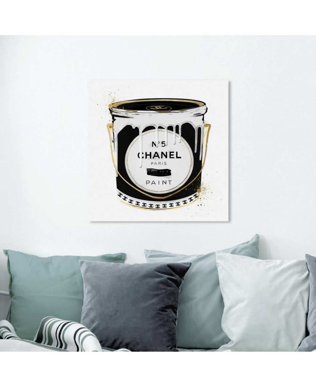 Black Fashion Paint Noir Glam Canvas Q5029