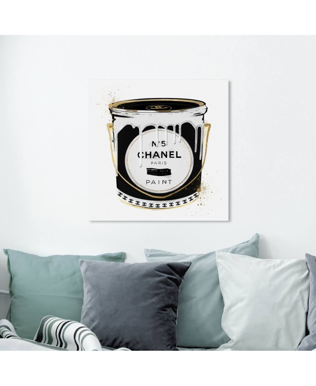 Black Fashion Paint Noir Glam Canvas Q5029
