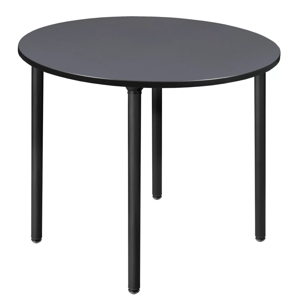48" Round Folding Breakroom Table Grey Black L1272