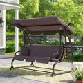Canopy Porch Swing with Stand Dark Brown V919