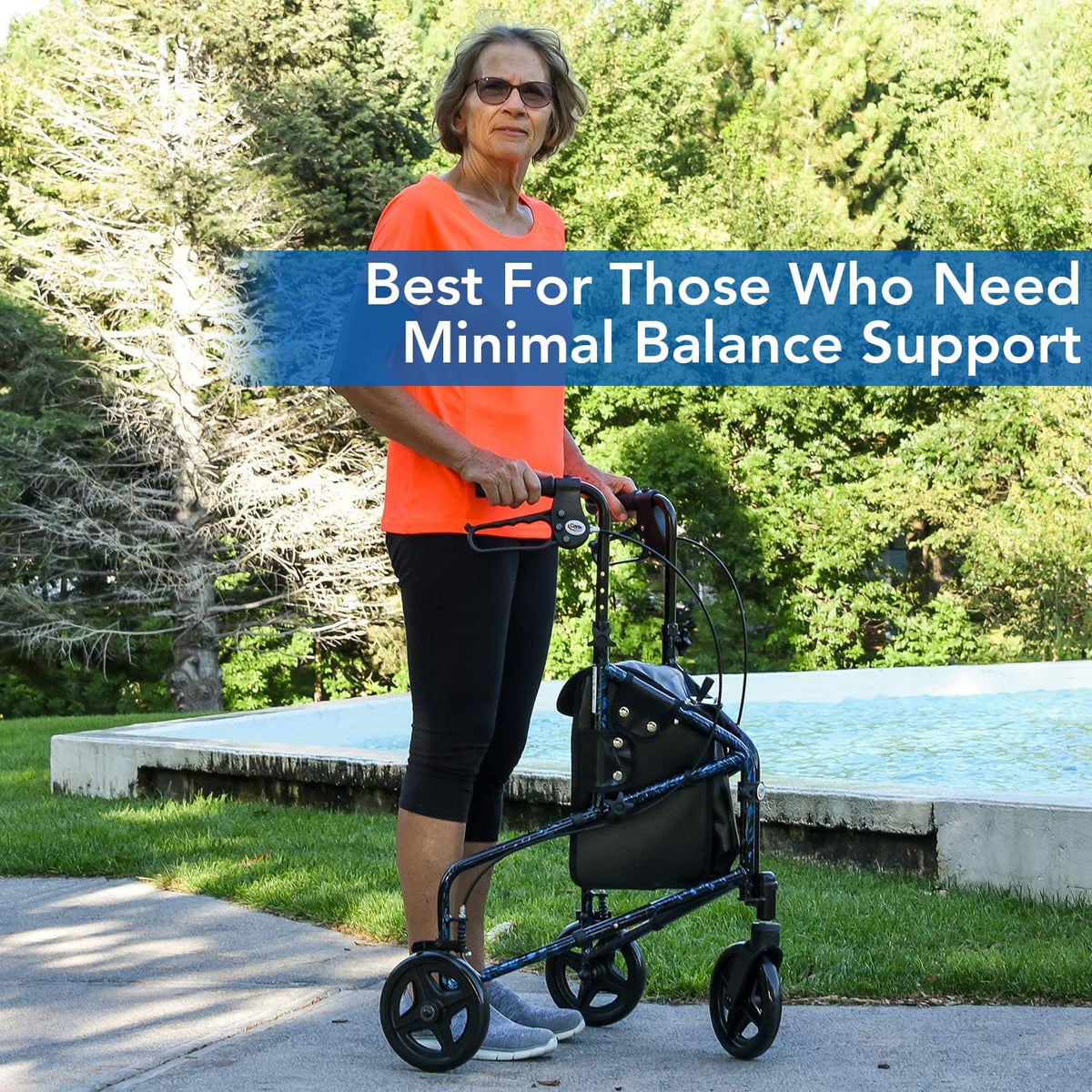 3 Wheel Foldable Walker with Adjustable Handles I740208