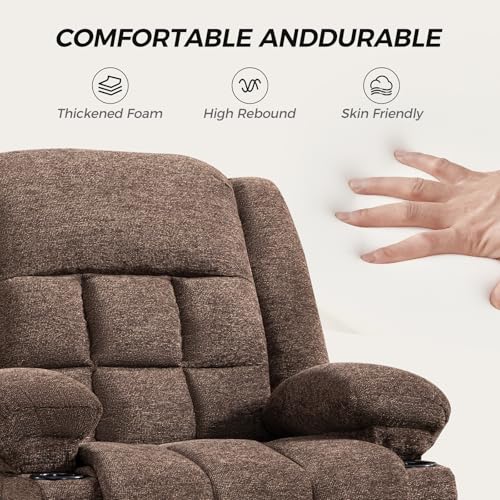Brown Manual Recliner Chair with Massage and Heat X950