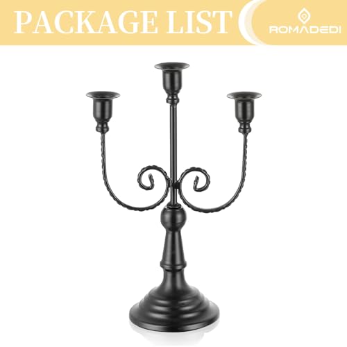 Black 3 Arm Candelabra Set of 6 D633543