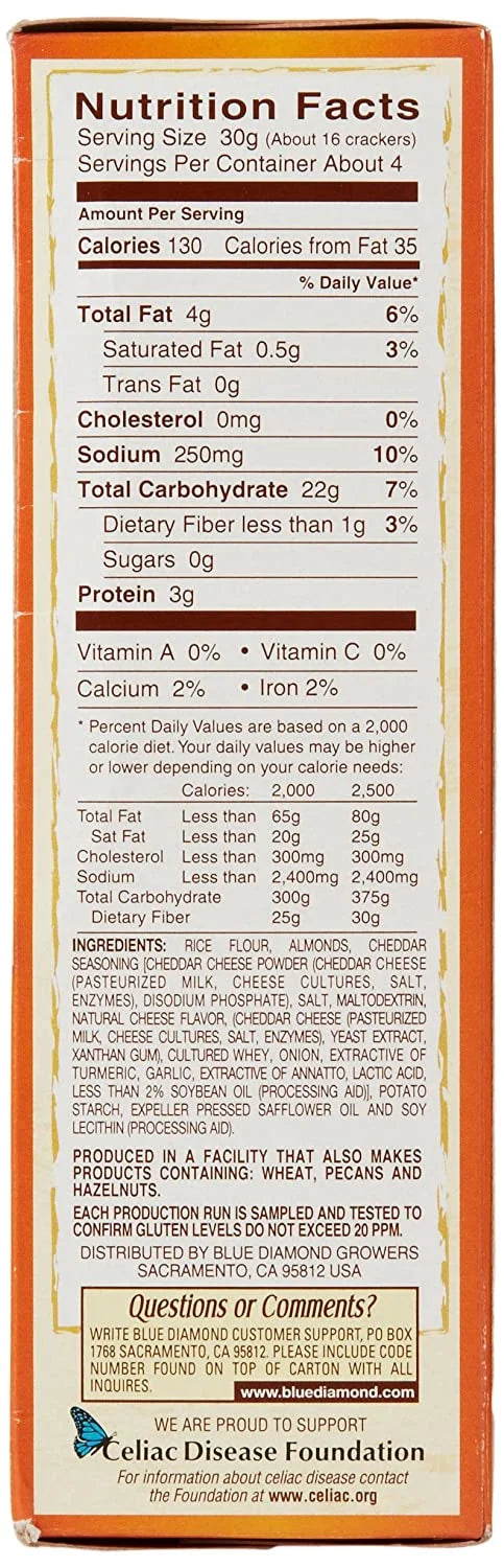 Cheddar Cheese Rice Cracker Snacks 4.25 oz Pack of 4 X1929