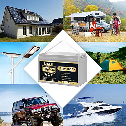 12V 100Ah LiFePO4 Deep Cycle Battery with Built-in BMS H97955