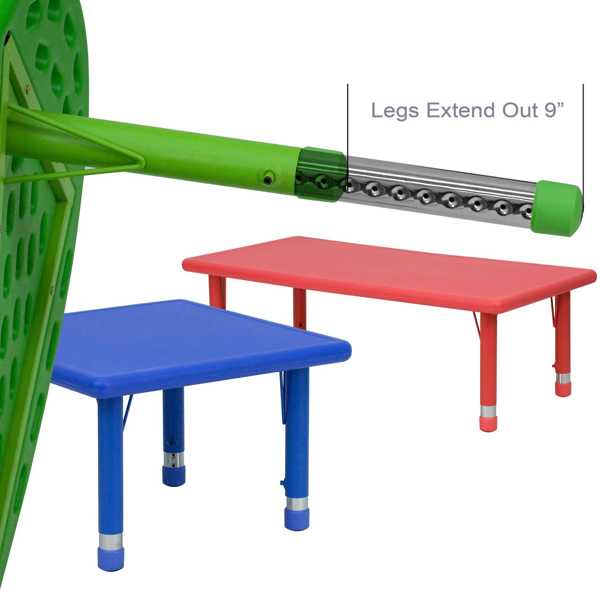 Red Plastic Height Adjustable Activity Table R677
