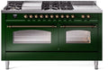 60 Dual Fuel Natural Gas Range Emerald Green Bronze Trim E840