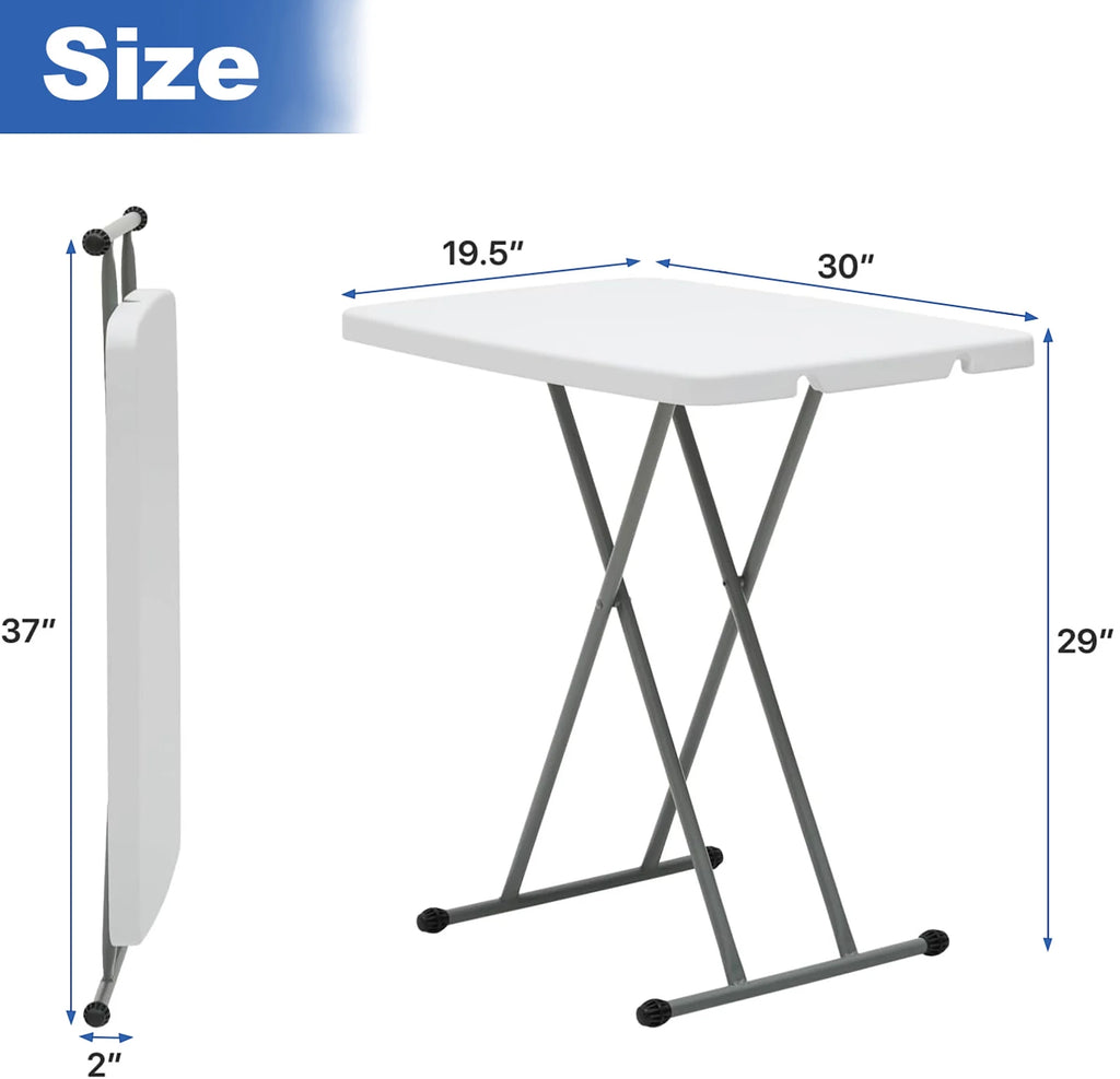 Portable Folding TV Tray Table White 30 Inch Z768