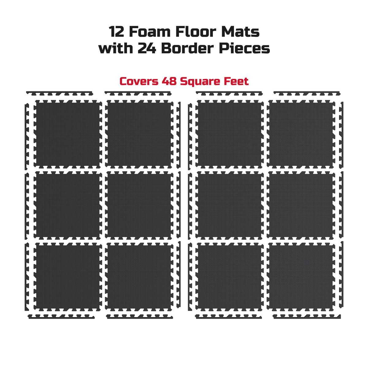 12-Pack Puzzle Foam Exercise Mat W24939