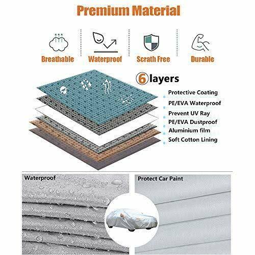 6 Layers Waterproof Car Cover with Zipper Door X3209