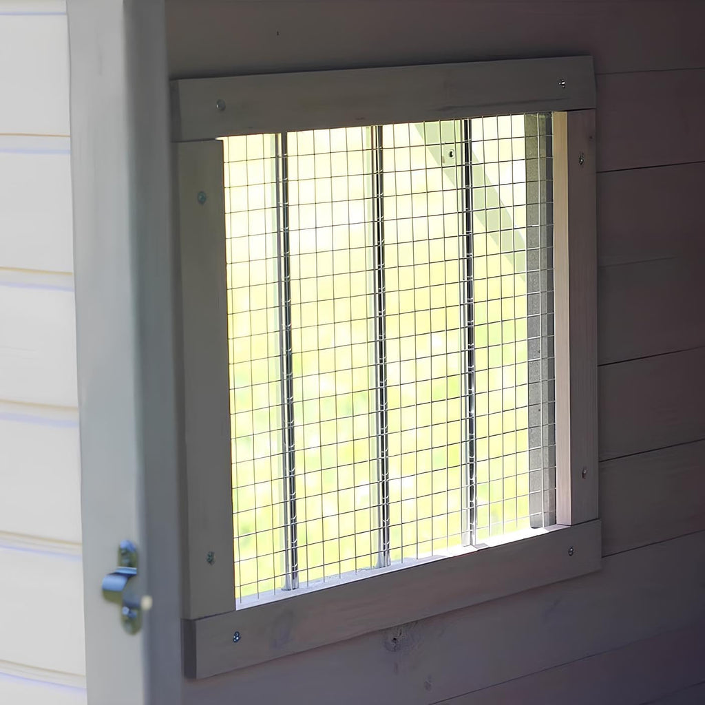 Grey Weatherproof Wooden Dog House with Elevated Floor P7453