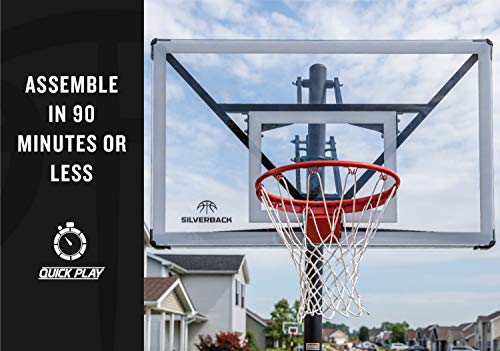 54" and 60" In-Ground Basketball Hoops with Adjustable-Height Basketball Goal Backboard X920