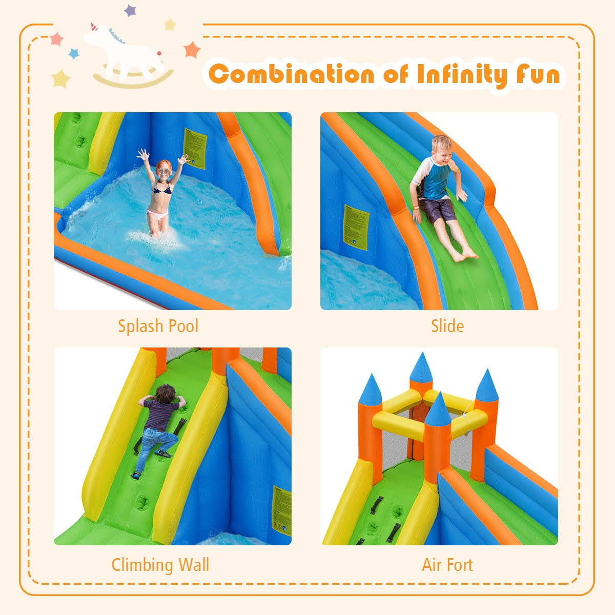 Inflatable Bounce House Water Slide with Blower J834