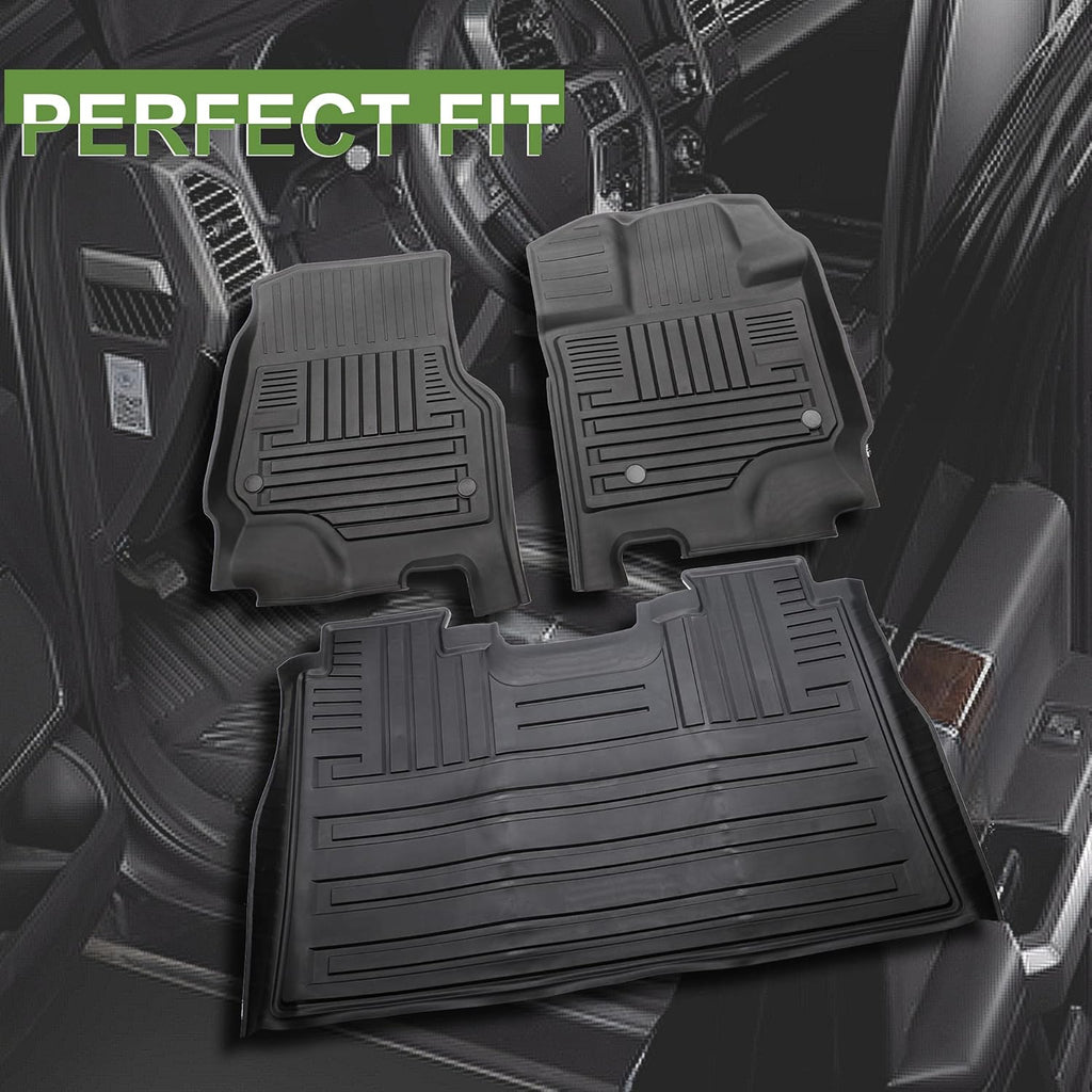Black TPE All Weather Floor Mats, Full Set of Front and Rear W312940