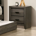 Grey Solid Wood 2-Drawer Nightstand D3949