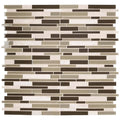 Interlocking 12 in. x 12 in. x 6 mm Glass/Stone Mix Mesh-Mounted Mosaic Tile E8033