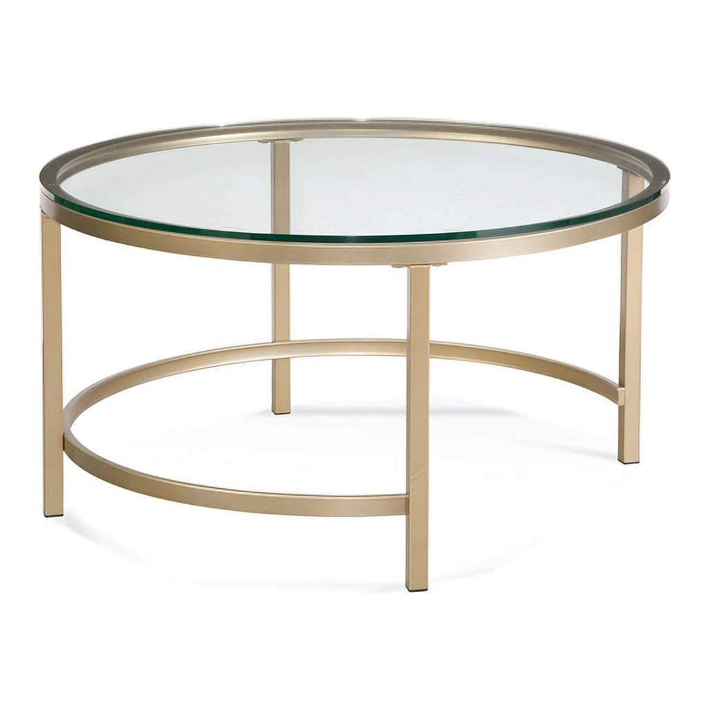 Round Nesting Cocktail Table with Glass Top Q499849